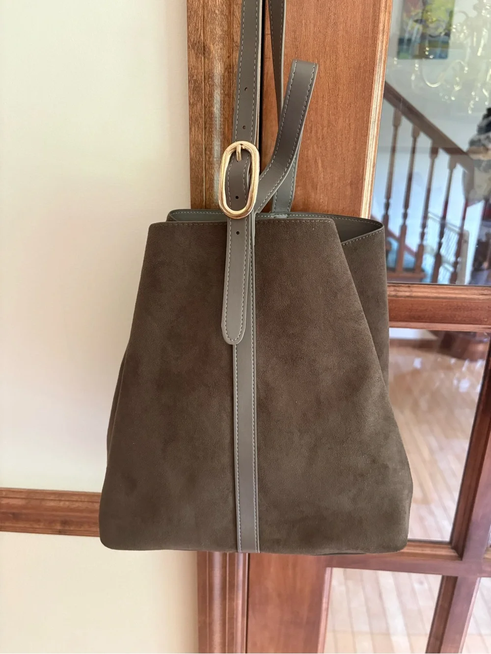 Old Navy Medium Carrie Tote Bag- Olive Suede NWT